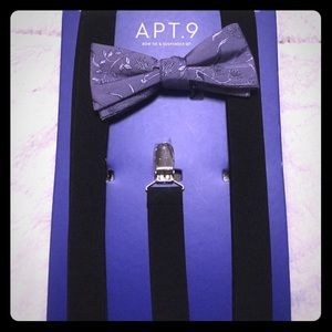 Bow tie and suspender set